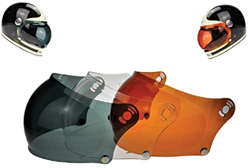 F656 REPLACEMENT VISOR FOR ALL viper F656 Vintage Classic Helmet Clear, Smoke and Amber Magnet Visors (Smoked Magnet,Plain Visor)