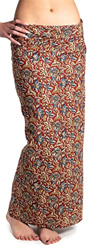 ufash Sarong Lungi Pareo Gonna India, tradizionale stampata a mano, unisex per uomini e donne. Gonne Boho Gipsy & Hippie – Diversi design, Design 23-1, Einheitsgröße
