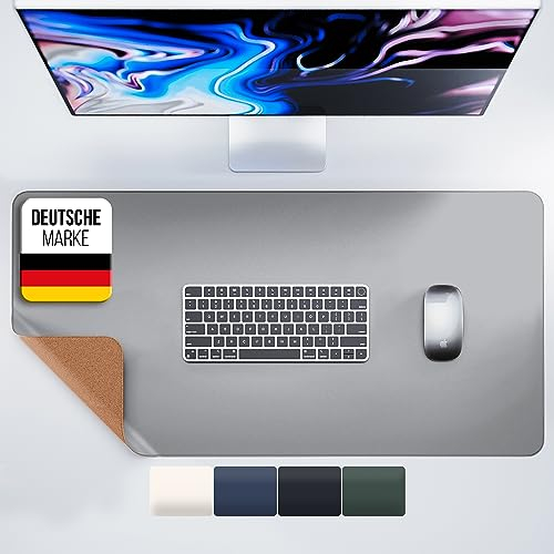 MYMIND® Schreibtischunterlage [Rutschfest] 80x40cm - Premium PU-Leder XXL Mauspad - Schreibunterlage für Homeoffice - Schreibtisch Unterlagenmatte wasserfest - Desk Mat - Schreibtisch Unterlage Büro