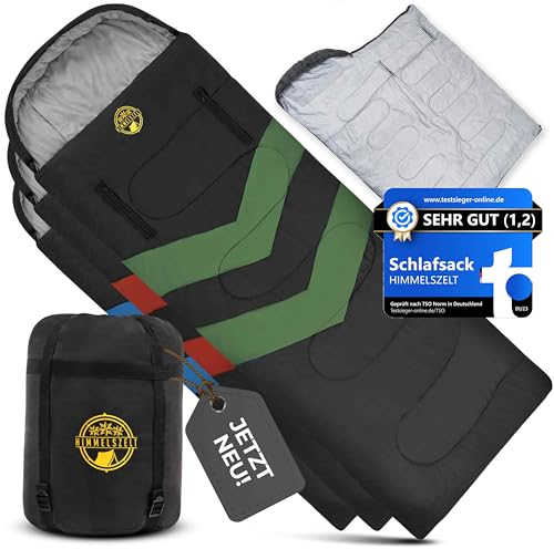 HIMMELSZELT Schlafsack Winter Outdoor Camping 4 Jahreszeiten -5°C bis +10°C Deckenschlafsack für Erwachsene 220x85cm Wasserabweisend DRYSHIELD-Technologie Festival Wandern Angeln