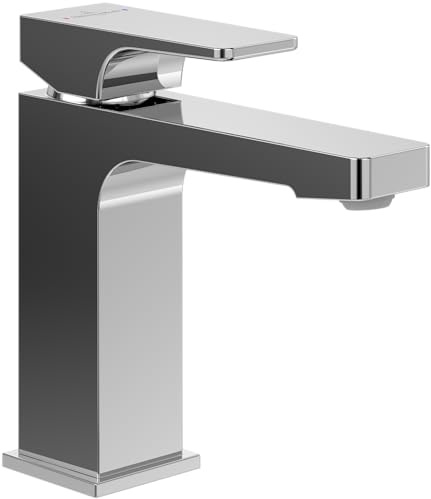Villeroy & Boch Architectura Waschtisch eckig ohne Ablaufgarnitur Bad mit Keramikkartusche Wassersparbecken Auslauf Höhe 113 mm eckig Chrom