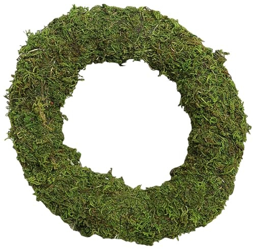 SEWACC Mooskranz Künstlicher Grüner Mooskranz Reifen Haustürkranz Weihnachtskranz Aus Rattan Für Hochzeit Party Dekoration (30 X 30 cm)