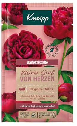 Kneipp Cristalli da bagno Piccolo saluto di cuori, sali da bagno con sale profondo e la combinazione di estratto di peonia e olio di camelia nutriente, un momento di sicurezza, 60 g