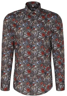 Seidensticker Camicia da Uomo Business, Grigio, 48