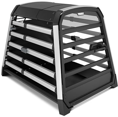 Thule Allax Hundebox, Transportbox Hund, Hundebox für Auto Black/Aluminum XL