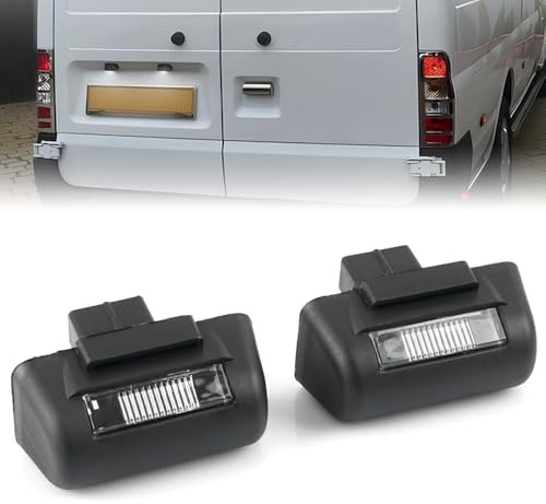 ROBUST 2 Pcs Rear Back Number Plate Light Lamp With Bulb for Ford Tourneo Connect 2002-2013 Transit Mk5 Mk6 Mk7 1995-2014 86VB-13550-AJ 1732840 1672263