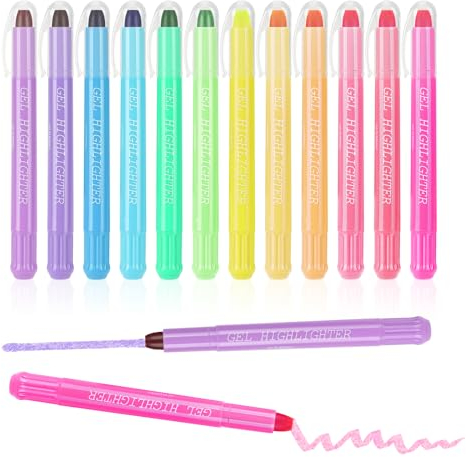 Dacono Farbe Textmarker – Bibel Textmarker in 12 Verschiedenen Farben, Trockenmarker, kein Verlaufen, Bibelmarker für Tabs, Tagebuchbedarf, Hervorheben und Lernen