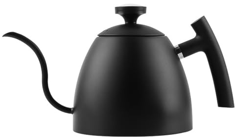 Ieron Pour Over Coffee Kettle con termómetro 51 FL oz (máx.), Hervidor de Cuello de Cisne de Acero Inoxidable Premium para café por Goteo, Prensa Francesa y té (Negro)