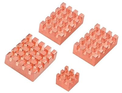 Kühlkörper aus reinem Kupfer selbstklebend passive leise Kühlung mit 4 professionellen Kühlkörper für alle Raspberry Pi 5 Modelle