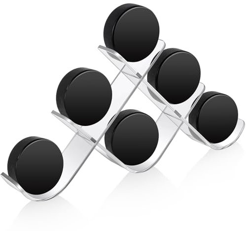 Wonderjune Hockey Puck Holder Pucks Display Holders Stand Cases Autographed Sports Memorabilia Game Gifts for Collectors(6 Hockey Puck Holder,Acrylic)