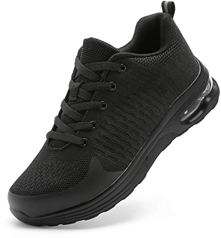 LUPWEE Steel Toe Shoes for Men Women, Slip Resistant Safety Work Shoes Puncture Proof Comfortable Indestructible Sneakers with Specialized Work Insole for Industry Construction Warehouse Black M9