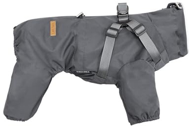 Hixingo Hundemantel mit Beinen, Winter Warme Hundemäntel mit Leinenloch Winddichte Kalte Hundejacke Wintermantel & Winterjacken für Kleine Mittel Große Hunde (XL,Dunkelgrau)