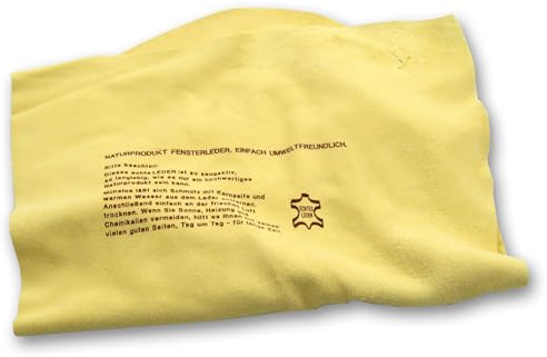 Axis Line Fensterleder Echt Leder 45 x 30 cm Naturleder Tuch Streifenfrei | Wiederverwendbares Reinigungstuch fuer Glas und Spiegel, ideal fuer Gebaeudereiniger, wasserresistent und extrem langlebig.