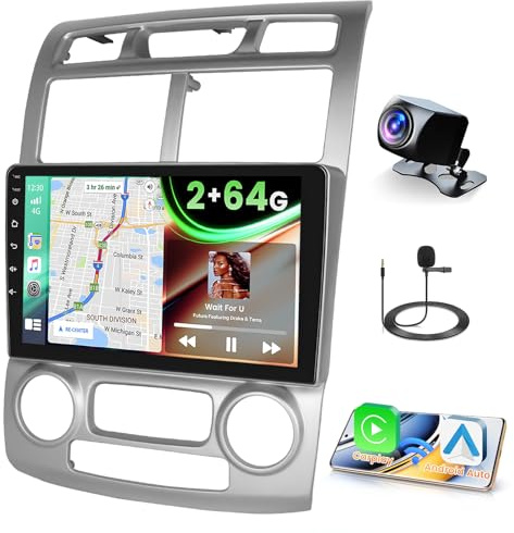 Fuluku 9 Écran Pantalla Coche para Kia Sportage 2005-2010 2+64G