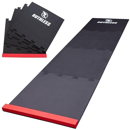 Ruthless | Puzzle Foam Dart Mat for Beginners and Professionals | Black & Red | 60 x 237cm.