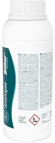 Sillar Flüssiger Algenvernichter 1L – Desinfektionsmittel für Pools, Springbrunnen & Teiche ohne Fischbesatz – gegen Algen, Biofilme, Bakterien & Pilze – wasserklärend & Nicht schäumend