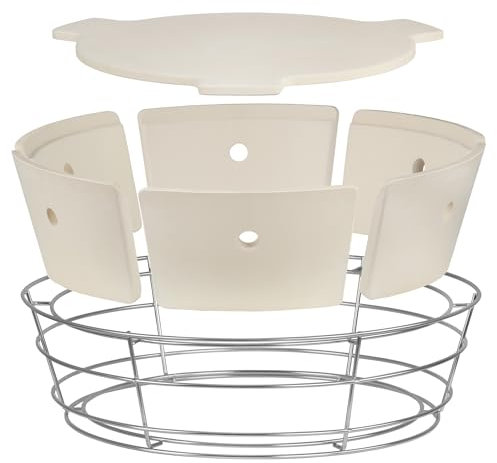 BBQ-Toro Sistema di cottura universale flessibile per barbecue a sfera, kit per barbecue a sfera Ø 57 cm, in acciaio inox con pietra per pizza, accessori per barbecue, cestino a carbonella