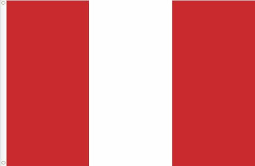 BANDERA DE PERU. CALIDAD RASO PREMIUM. TAMAÑO GRANDE 150X90 CM.