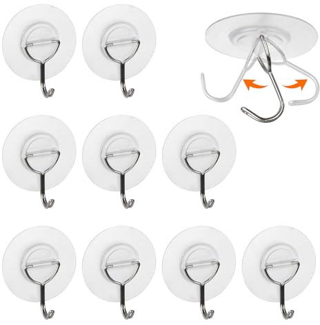 GOTFUN 10 Stück Selbstklebende Haken,Wasserdichter Klebehaken Extra Stark Haken Wandhaken Selbstklebend für Küche Bad Toilette Türwand, Ohne Bohren (5kg Max)