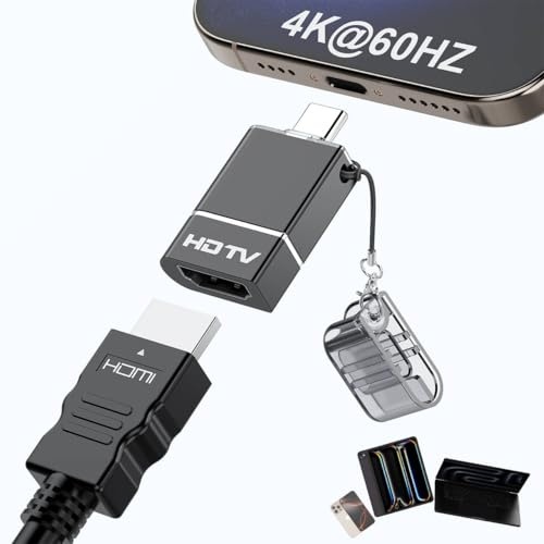 USB C to HDMI Adapter for Monitor (4K@60Hz), Thunderbolt 3/4 to HDMI Adapter, Type-C to HDMI Adapters Dongle for tv for iPhone 16 15 Pro/Max, iPad Pro/Air, Surface, Dell XPS, Chromebook and More