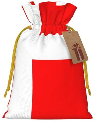 S Linen Weihnachtsgeschenktüten, Dänemark, dänische Flagge, Druck, Kordelzug, Geschenktüten, für Weihnachten, Erntedankfest, Geschenkdekoration