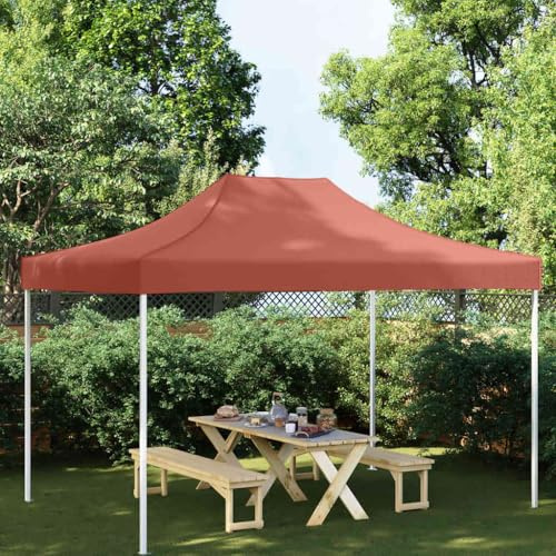 Mokuyary Bâche de rechange pour pavillon de jardin Couverture de rechange pour toit de pavillon ancien Toit de tonnelle pour célébrations Couleur terre cuite 4 x 3 m 270 g/m²