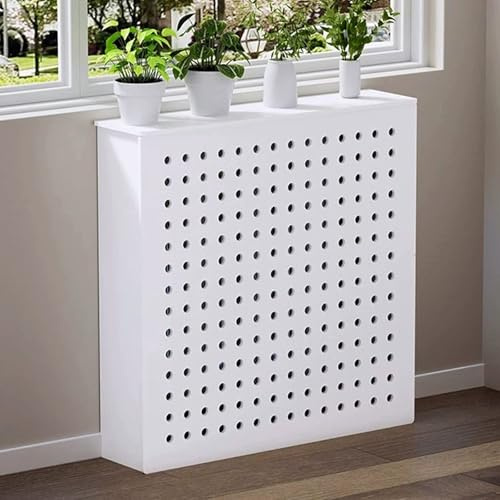 Heizkörperverkleidung Abdeckung Heizkörper aus Holz PVC-Lochwand-Design für Wohnzimmer Schlafzimmer Badezimmer(70x80x15cm/28x31x6in)