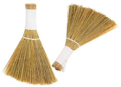 VILLCASE 2piezas Escoba Pequeña De Miscanto Mini Escobas De Escritorio De Mano para Encimeras De Casa Oficina y Cocina Barredora De Mesa De Mano Cepillo De Escritorio Portátil