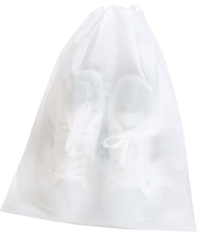 BAFOVY Skor Dragskoväska, Ovävda Genomskinliga Skopåsar med Gulfärgningssäker Design, Andningsbar Vattentät Dammtät Förvaring för Sneakers Tofflor Resor Hembruk (Stor 8 cm / 3,2 tum)