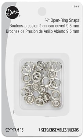 Dritz 15-65 Snap Fasteners, Size 15 (3/8-Inch), Nickel 7-Count