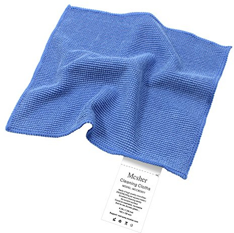 Mcsher Microfiber Cleaning Cloths - 6 Pcak, Blue, 6x 7 Inch