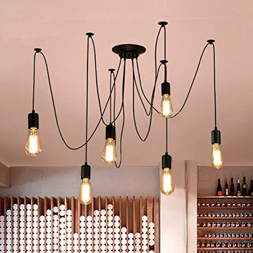 Lrpiyvo Kronleuchter Industrie Pendelleuchte Vintage Retro Spinne Lampe | Hängend Deckenleuchte Hängelampe Pendellampe für Schlafzimmer Wohnzimmer Esszimmer