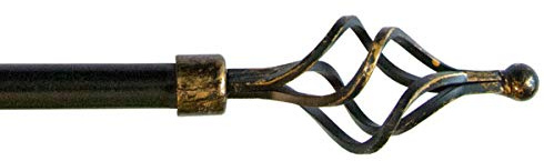 Bastone Tenda Ferro Estendibile Asta Scorritenda mod.BASTONE TENDA VORTICE 160-300 NERO NERO-ORO