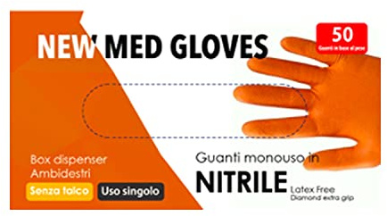 NEW MED GLOVES Guantes de nitrilo de un solo uso, 50 unidades, talla L