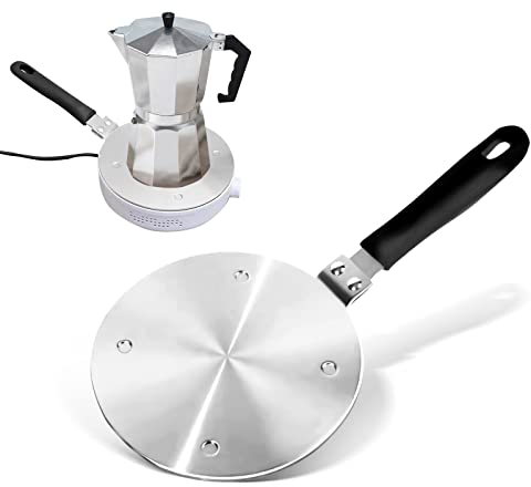 Heat Diffuser Plate for Gas Stove, Gocoffun Stainless Steel Induction Adapter Plate with Removal Handle, for Cookware Simmer Ring Induction Hob Plate Heat Diffuser(7.9inch)