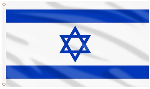 AhfuLife Israel Flagge 150 x 90 cm, 2 Stück Israelische Fahne Doppelseitig mit Messingösen für Nationale Party Fest Feier Garten Bar Haus Innen Außen Israelische Deko