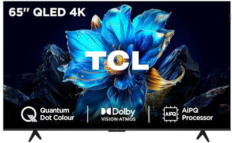 TCL 65P7K-UK 65 QLED 4K Ultra HD HDR Google TV (Google Assistant, Freeview Play, Dolby Atmos, Dolby Vision, HDR10+, 120Hz Game Accelerator, Motion Clarity,2025 New Model)