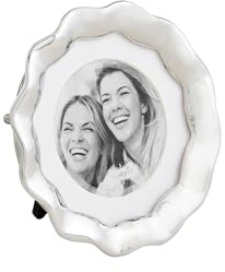 Mud Pie Round Wavy Metal Mini Frame; 5 Dia
