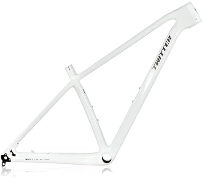 HWEVDHJ Hardtail Cadre De VTT 27.5/29er Cadre De Vélo De Frein À Disque en Fibre De Carbone Cadre De Vélo De Montagne 15/17/19 Axe Traversant 12x148mm Boost Routage Internev(Bianco,27.5 * 19)