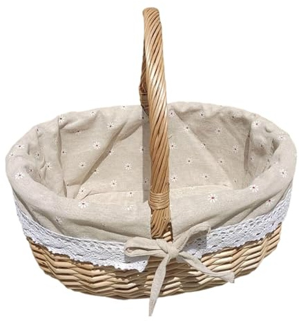 RUITOTP Osterkörbchen Mit Henkel Osternester Zum Befüllen Oster Geschenktüten Handgeflochtenerb Kinder Osternest Korb Kleiner Weidenkorb Ostergeschenke Ostertüten