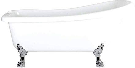 Milano Legend White 1710mm x 740mm Freestanding Slipper Bath Chrome Claw Feet