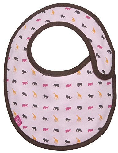 Lässig Waterproof Bib Small Baby-Lätzchen mit Klettverschluss Sabbern Spucken schadstoffrei Jungen und Mädchen, Savannah, pink