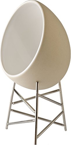 Alessi CGH01 Ramequin pour Cuire et Servir les Oeufs en Céramique Stoneware Supports en Acier Inoxydable 18/10
