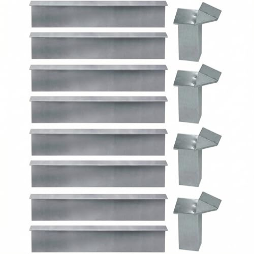 bellissa - Schneckenzaun verzinkt 12-teilig | 20 cm hohe Metall Rasenkante & Beeteinfassung | Beetumrandung mit Flexibler Längenanpassung & giftfreier Schneckenabwehr