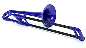 PBONE 700639 Mini-Posaune mit Mundstück und Tasche, blau
