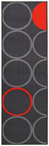 Viva La Cucina Tappeto, Nylon, Grigio/Arancione, 57 x 200 cm
