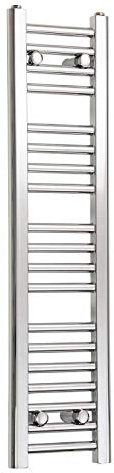 Companyblue 250mm Wide Chrome Heated Towel Rail Radiator Flat Ladder for Stylish Bathroom (250 x 1000 mm)