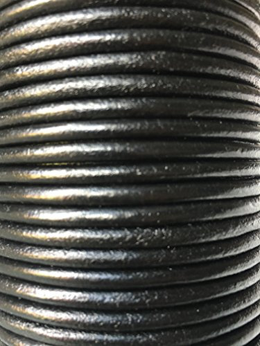 4mm Round Quality Real Cows Leather Black Leather Cord Jewellery Making Cord Thread Wire String Thong (3 metres)