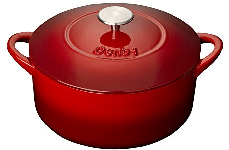 Denby 193043771 Pomegranate Cast Iron 24Cm Round Casserole, 24 cm