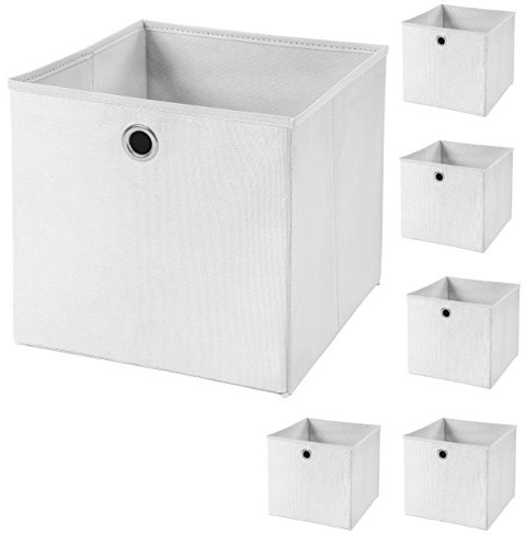 StickandShine 6er Set Weiß Faltbox 28 x 28 x 28 cm Aufbewahrungsbox faltbar